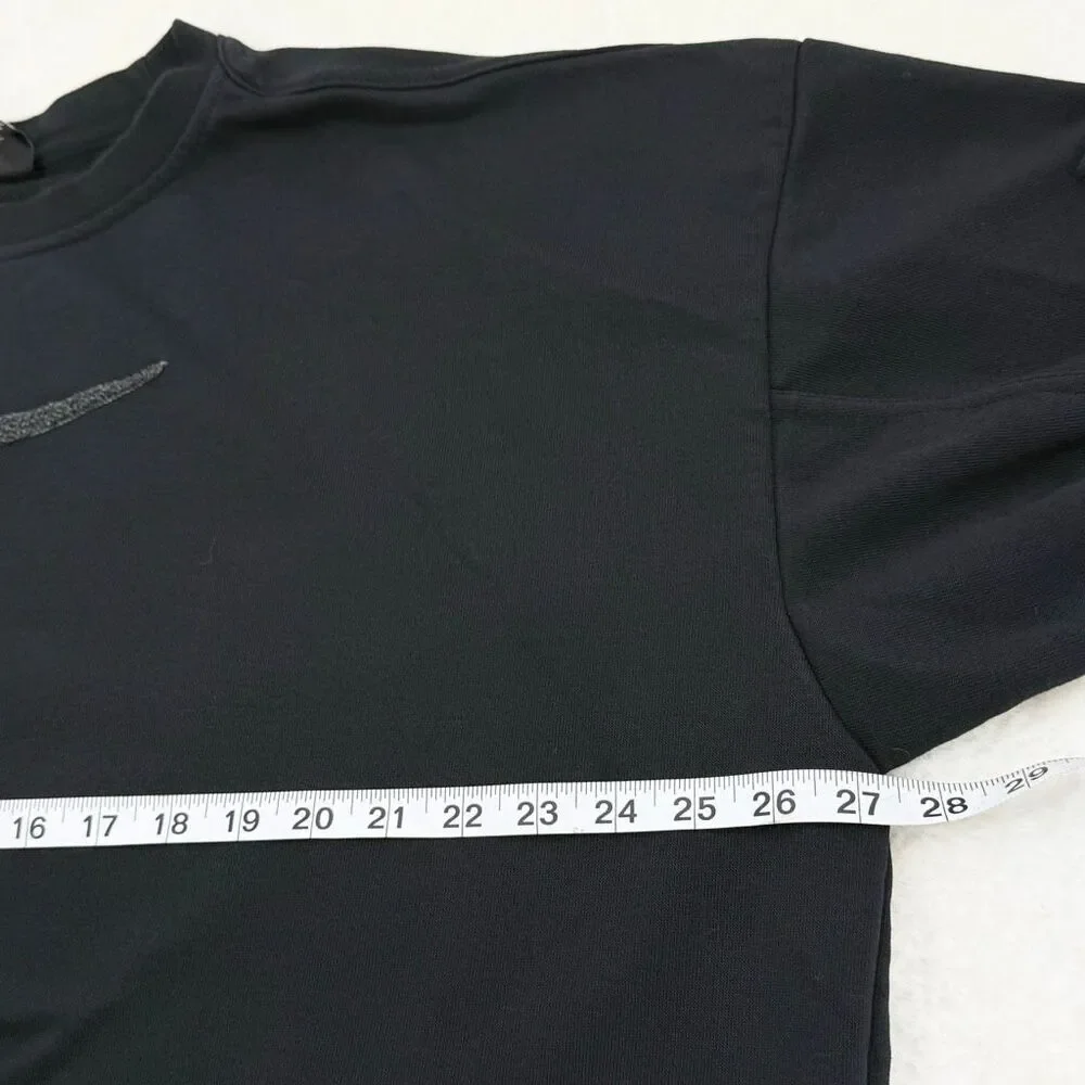 Nike Training Boxy Fit Crewneck Cropped Slouchy Chenille Logo Swoosh Sweat Shirt - Picture 5 of 9